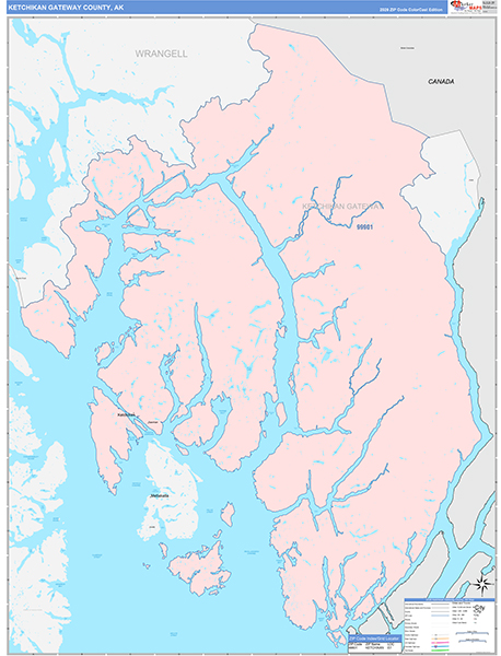 Ketchikan Gateway Borough (County), AK Wall Map